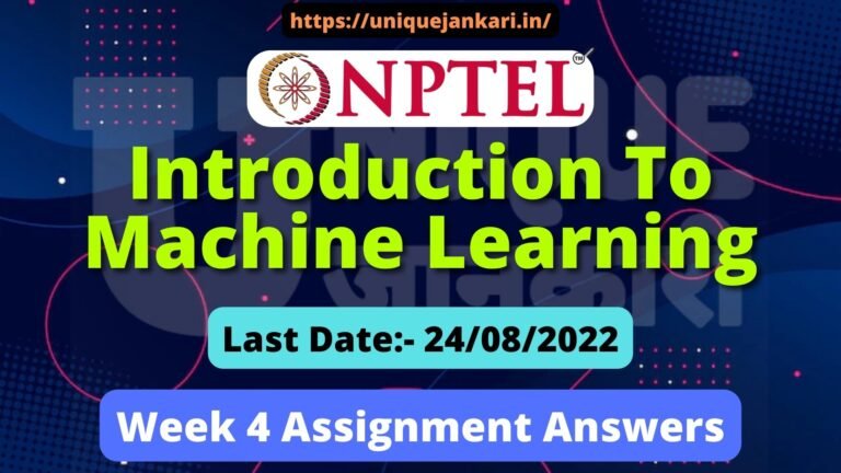NPTEL Introduction to Machine Learning Assignment 4 Answers July 2022