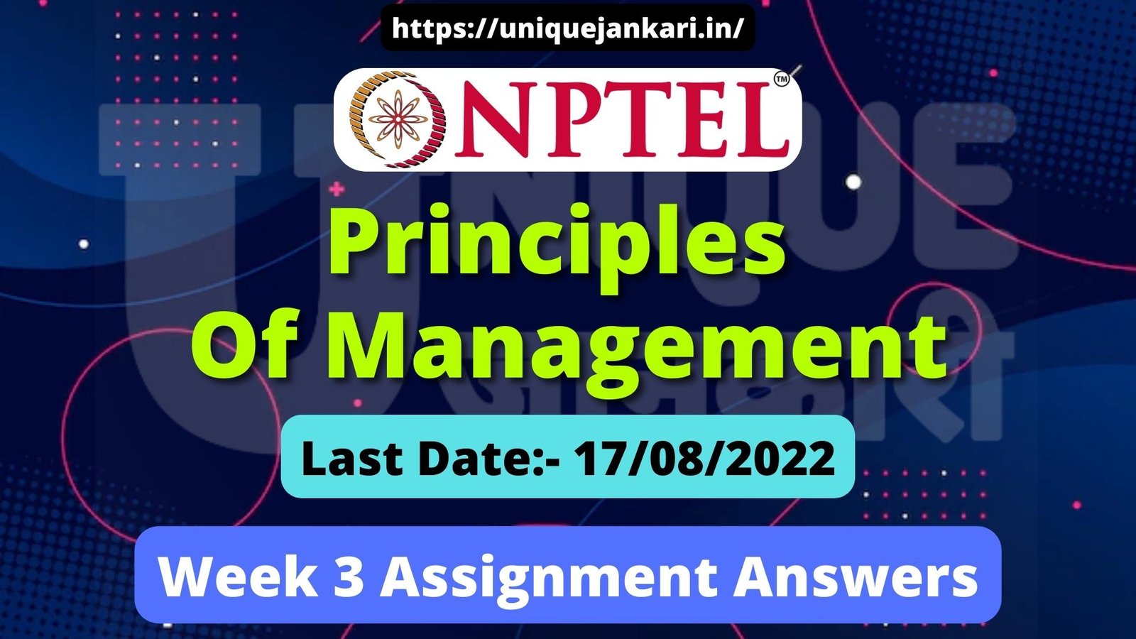 nptel principles of management assignment 3 answers 2023