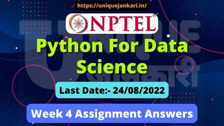 NPTEL Python for Data Science Assignment 4 Answers July 2022