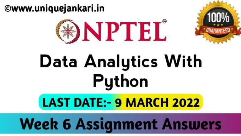 NPTEL Data Analytics With Python Assignment 6 Answers 2022