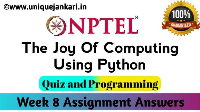 NPTEL The Joy Of Computing Using Python Assignment 8 Answers