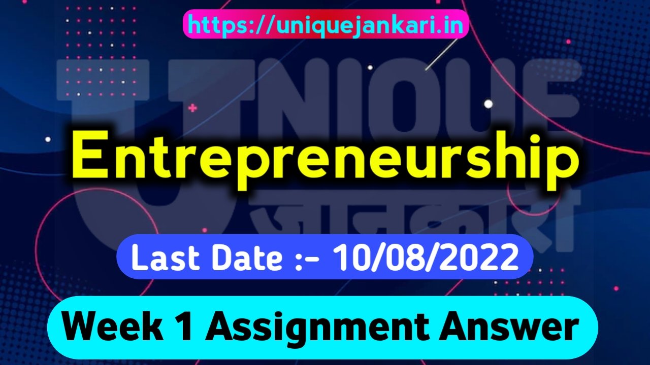 entrepreneurship nptel assignment answers