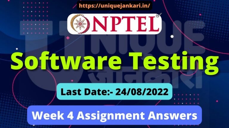 NPTEL Software Testing Assignment 4 Answers 2022