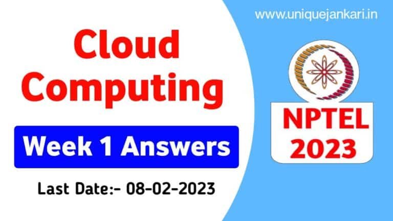 NPTEL Cloud Computing Week 1 Assignment Answers 2023